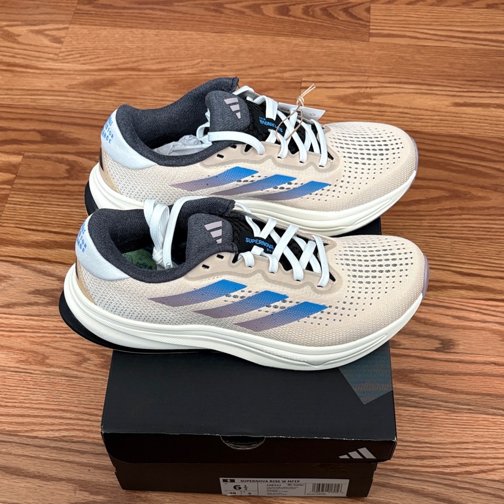 Adidas Supernova Rise Beige and Light Blue Sneakers